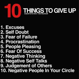 10 things to give up